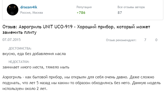 Аэрогриль Unit – технические характеристики, плюсы, минусы, обзор отзывов