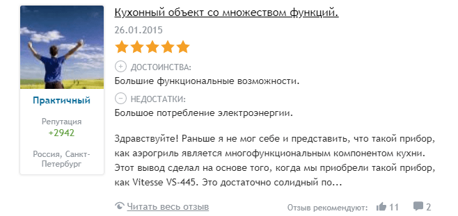 Аэрогриль Vitesse – базовая инструкция, характеристики популярных моделей, обзор отзывов