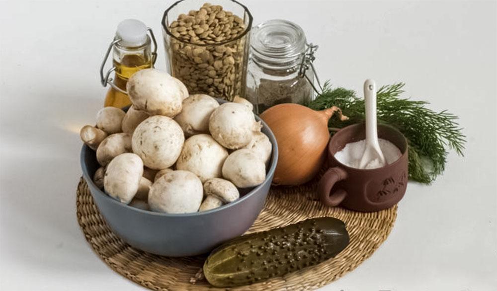 Чечевица, огурцы, грибы