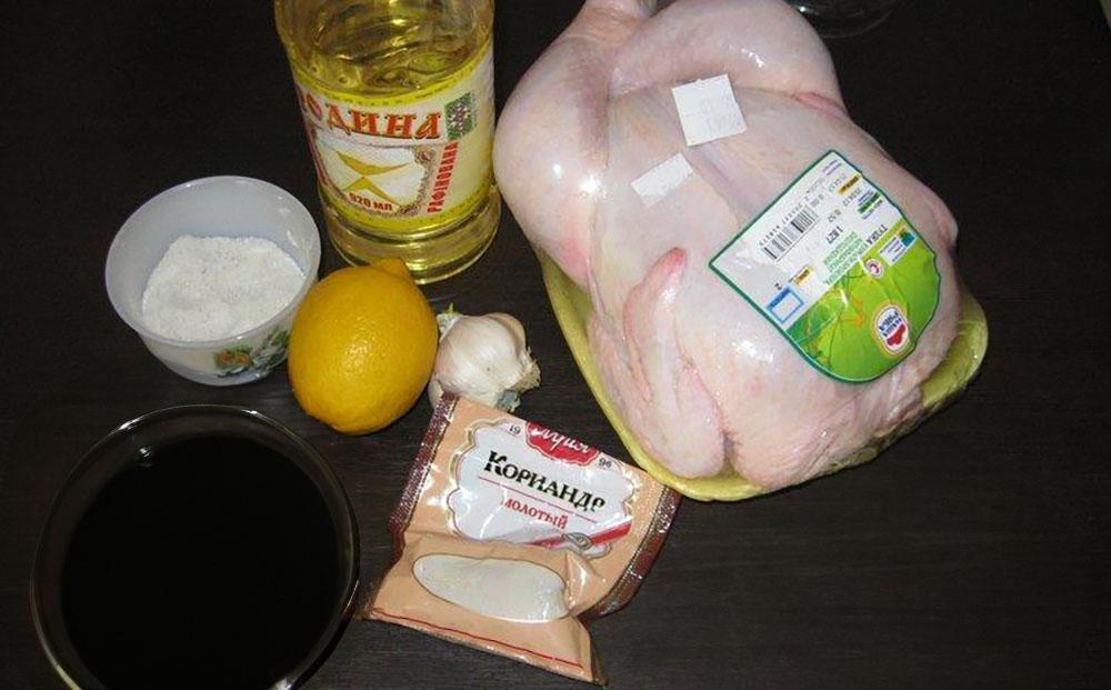 Курица, масло, специи